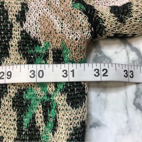 Tees2urdoor Oversized Floral Print Sweater Beige Black Green Size S/M - Picture 4 of 5